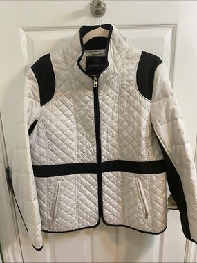 London Fog Outdoor Gear Quilted White Black Light Fall Coat Jacket Women’s XL